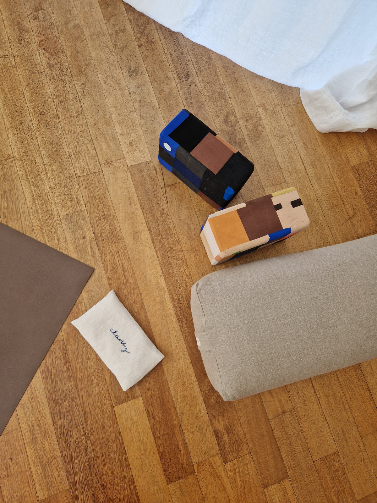 Yoga Bolster Rectangular – Linen Natural