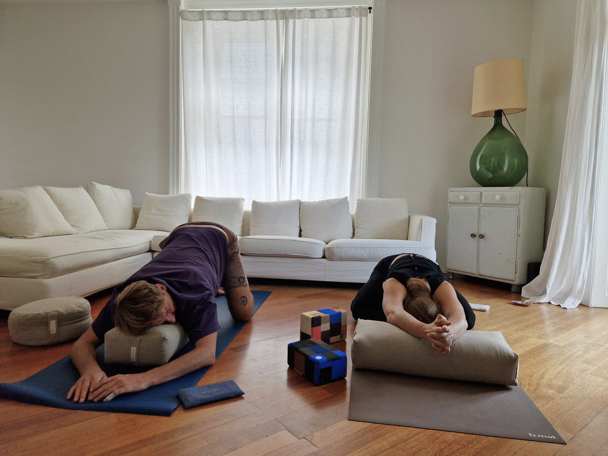 Yoga Bolster Rectangular – Linen Natural