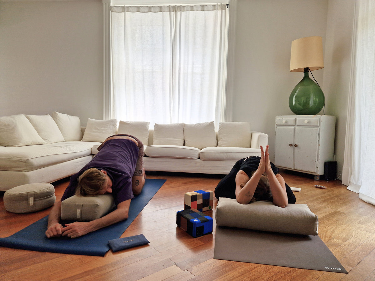 Yoga Bolster Rectangular – Linen Natural