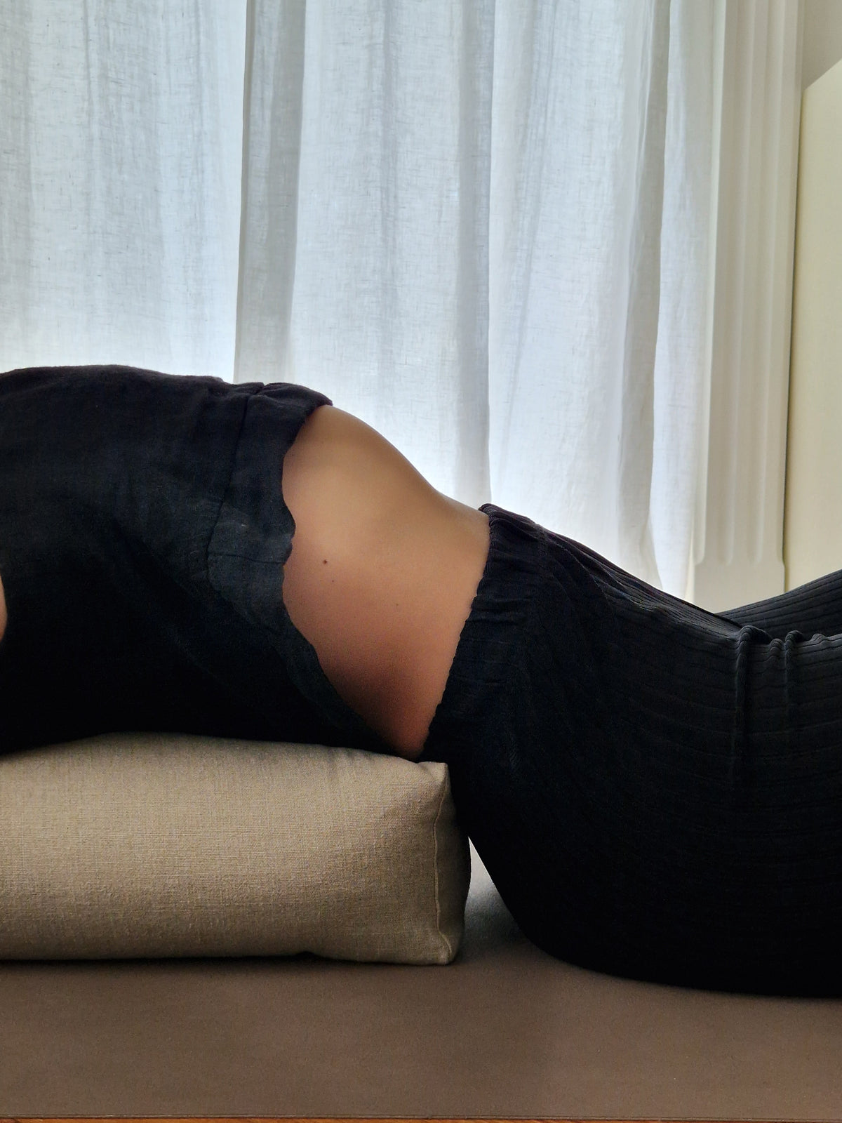 Yoga Bolster Rectangular – Linen Natural