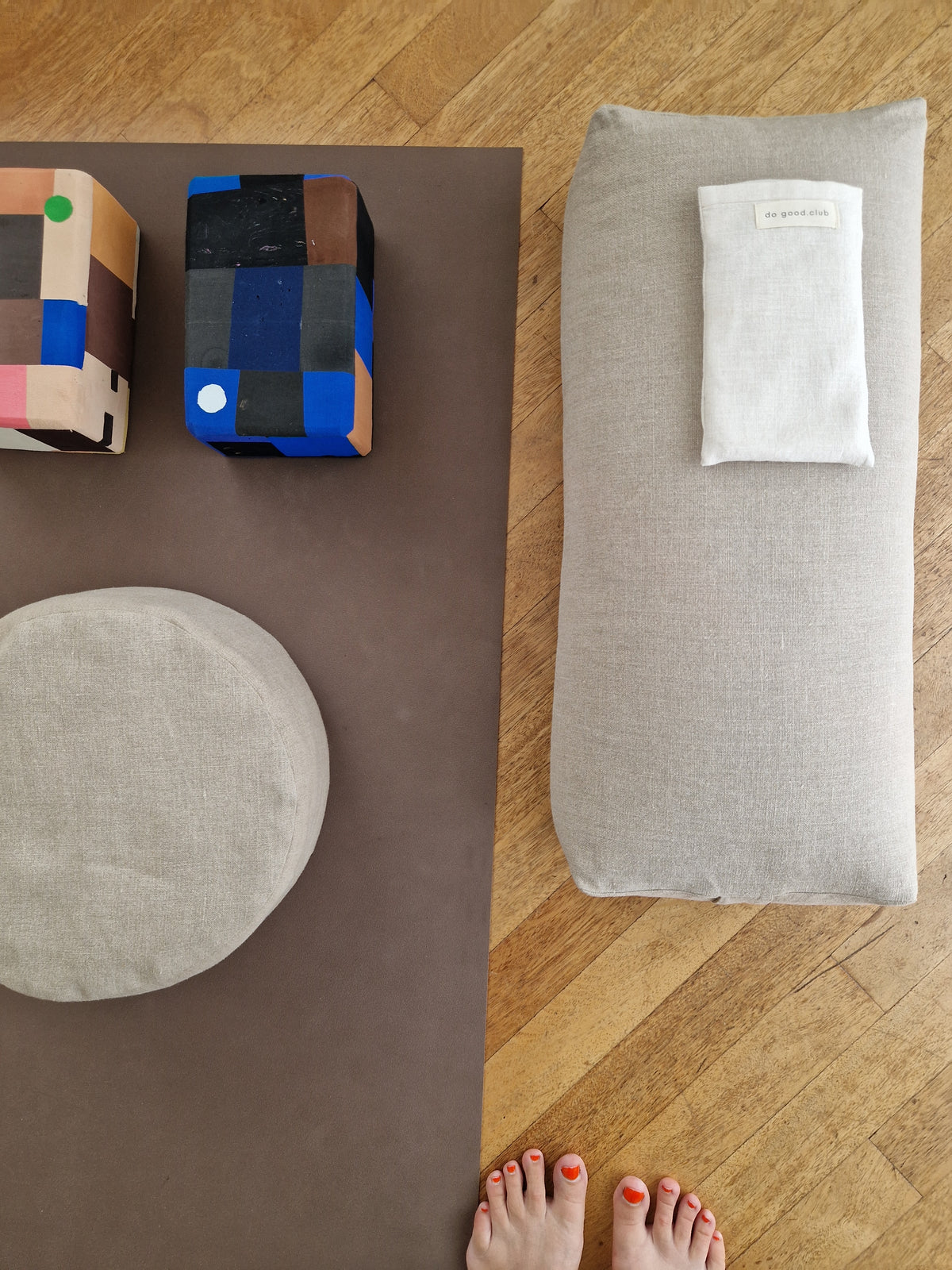 Yoga Bolster Rectangular – Linen Natural