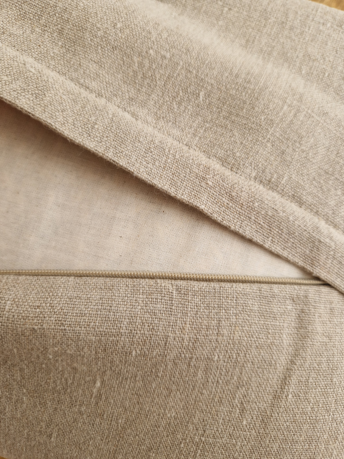 Yoga Bolster Rectangular – Linen Natural