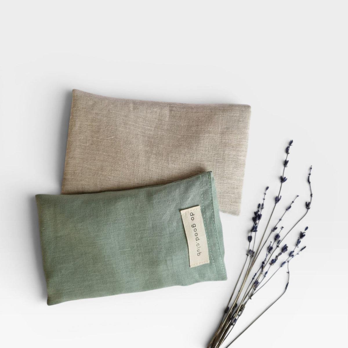 Coussin oculaire en lin avec lavande et pierres précieuses Naturel