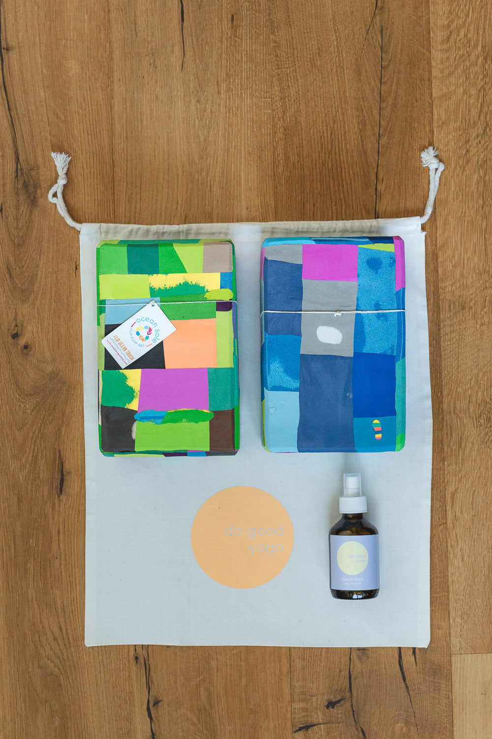 Recycled Yoga Block Set inkl. gratis Reinigungsspray (150ml)