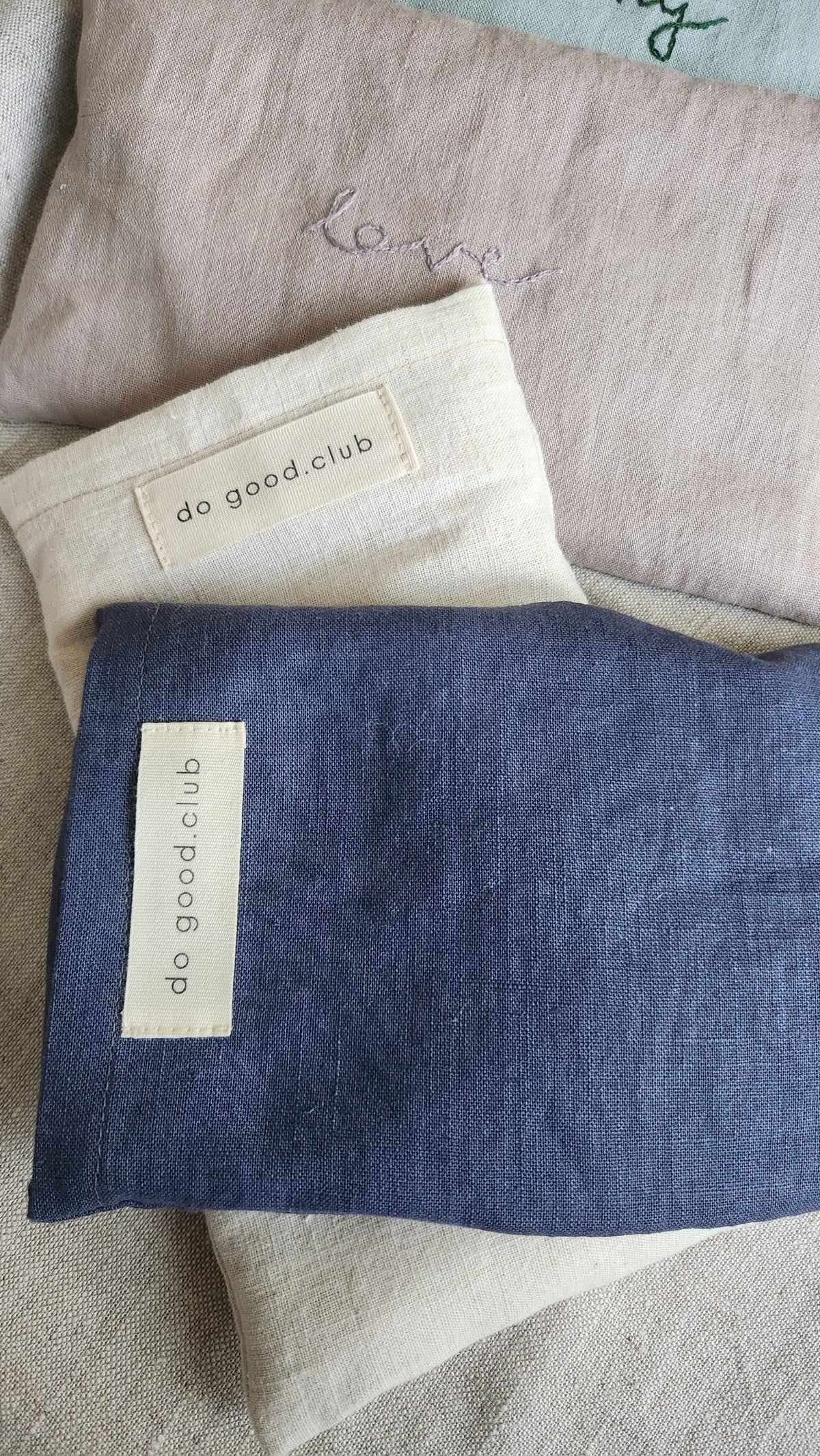 Augenkissen Leinen mit Lavendel & Blauer Aventurin - Peace