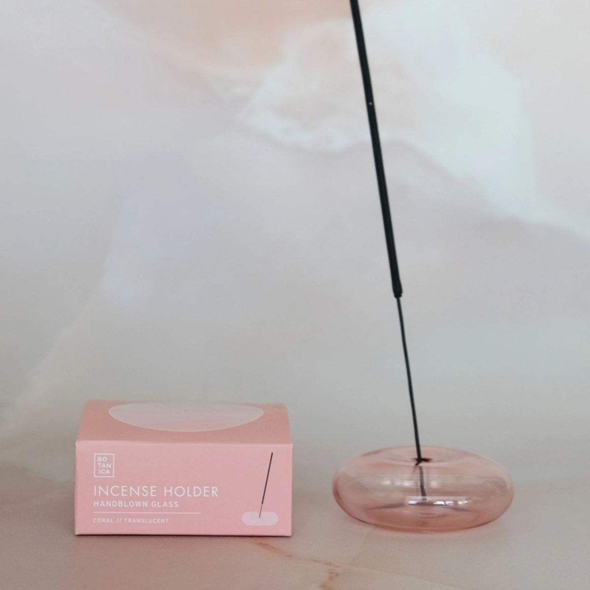 Incense Holder Bubble - hand-blown amber glass