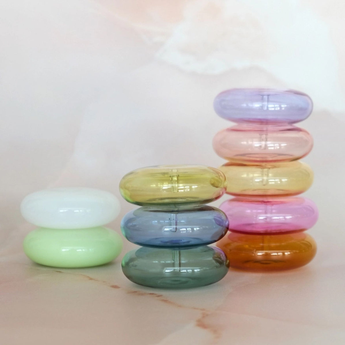 Incense Holder Bubble - hand-blown amber glass