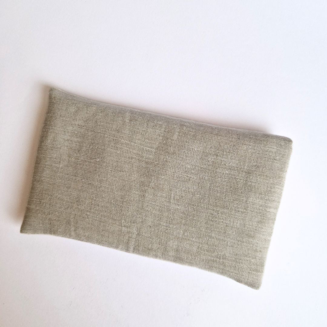 Coussin oculaire en lin avec lavande et pierres précieuses Naturel