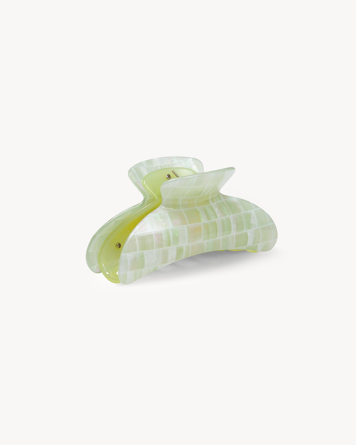 Hair Claw - Machete Grande Heirloom Mint Shell Checker