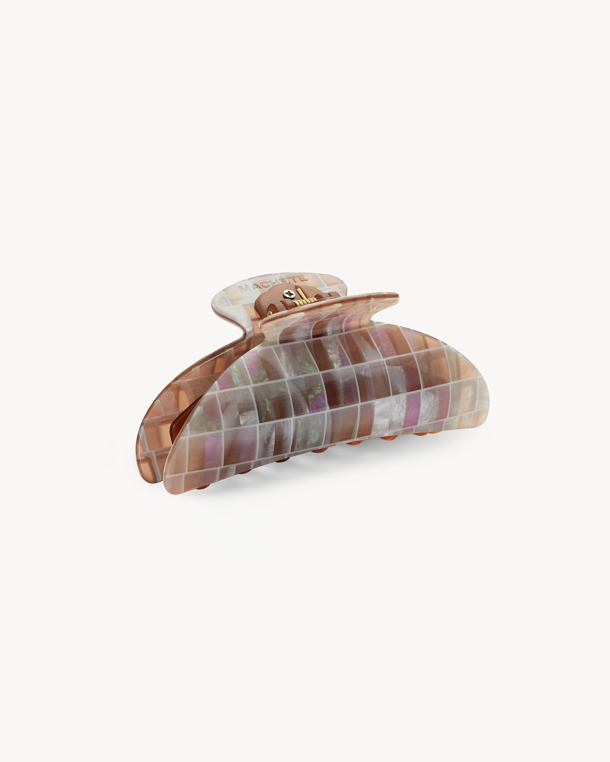 Haarklammer - Machete Midi Heirloom Claw Brown Shell Checker
