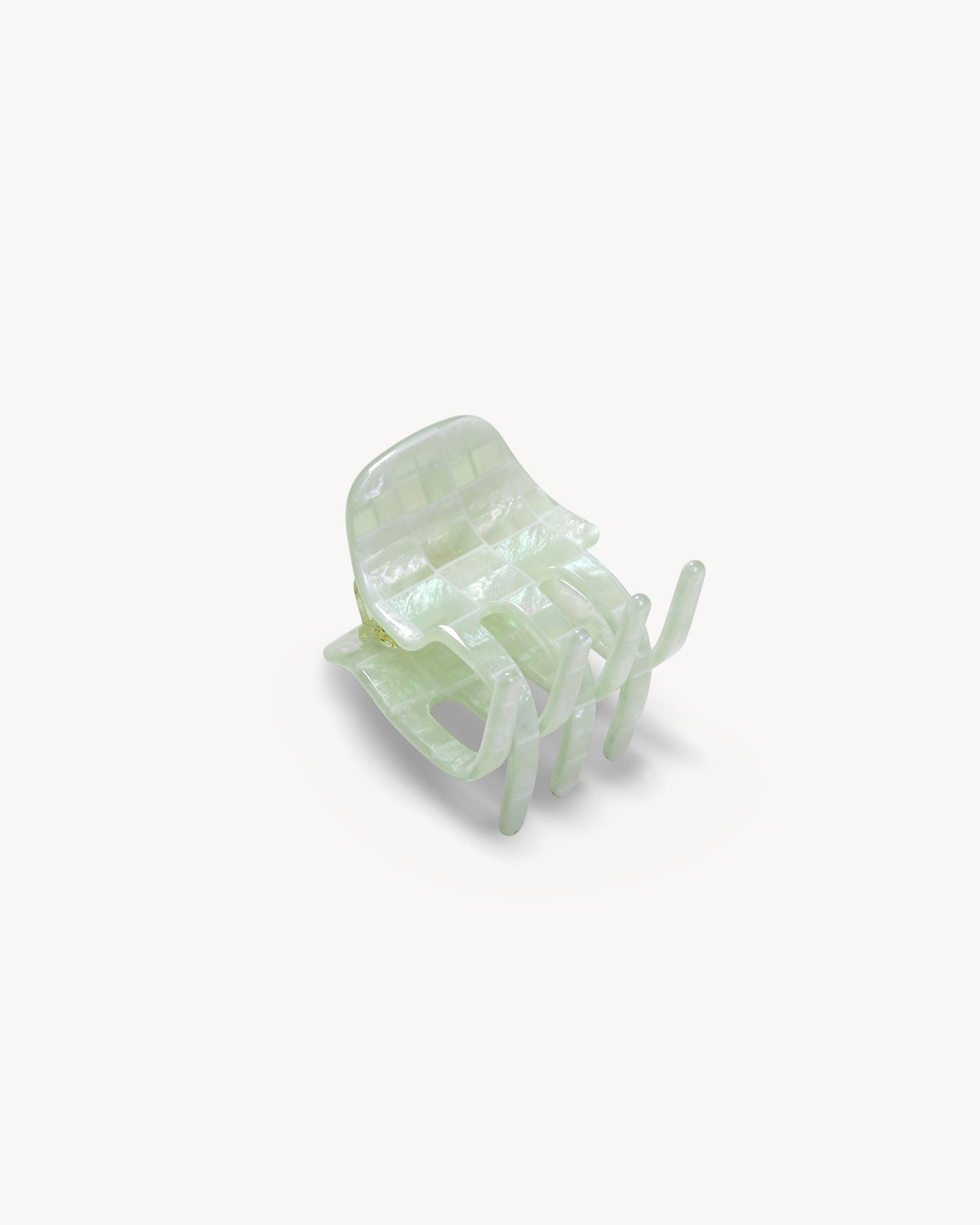 Hair Clip - Machete Mini Claw Mint Shell Checker