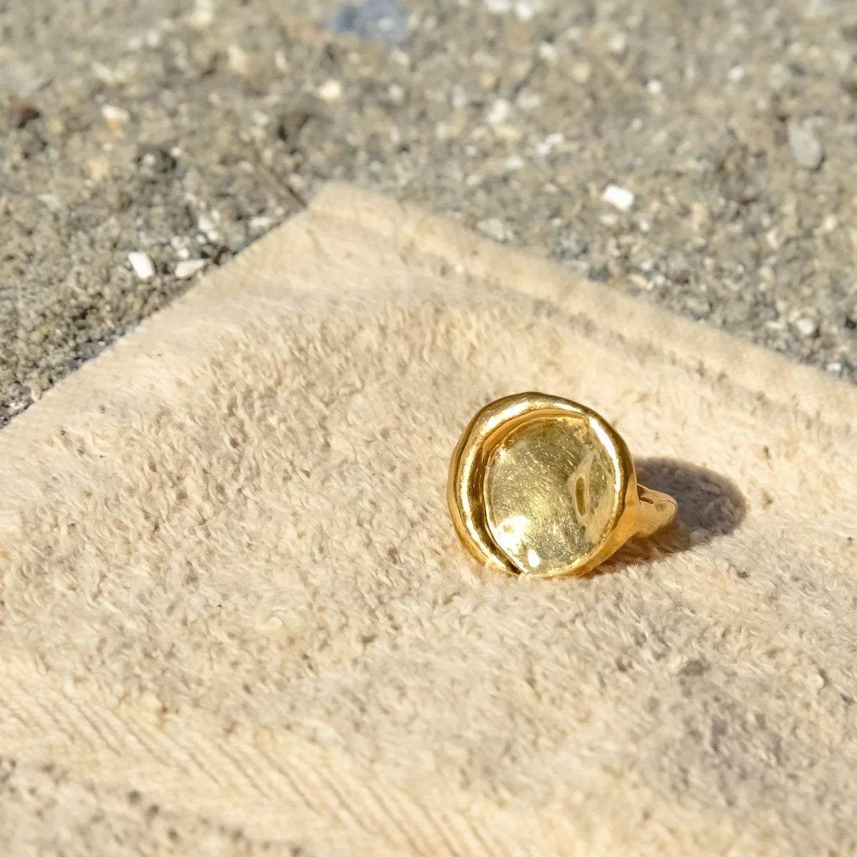 Bague plaqué or / argent - Bague Lune