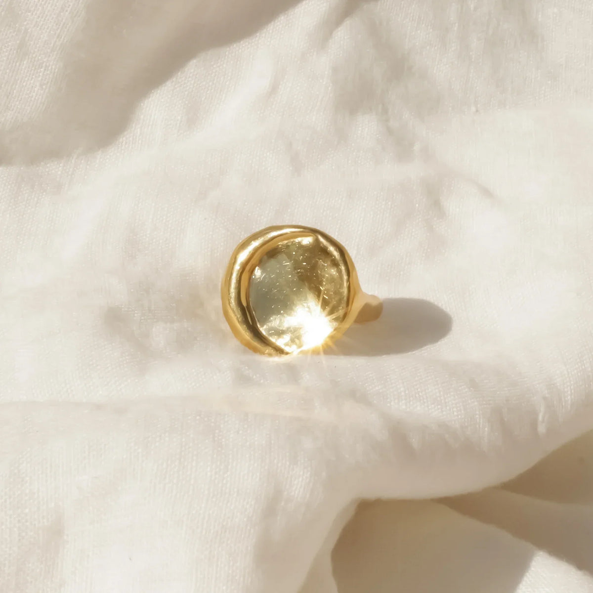Bague plaqué or / argent - Bague Lune