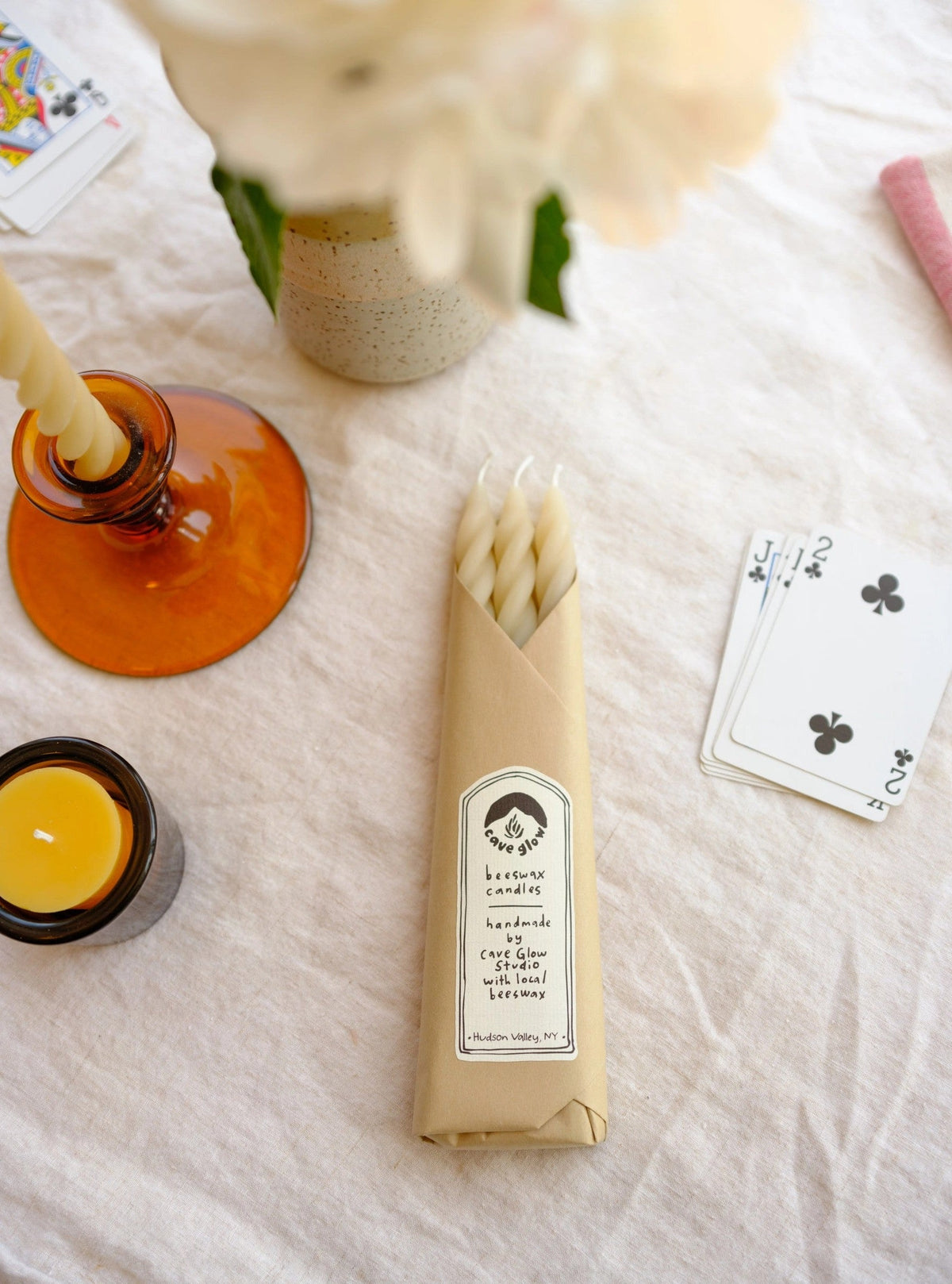 Bougies spirales cire d'abeille - Sauge