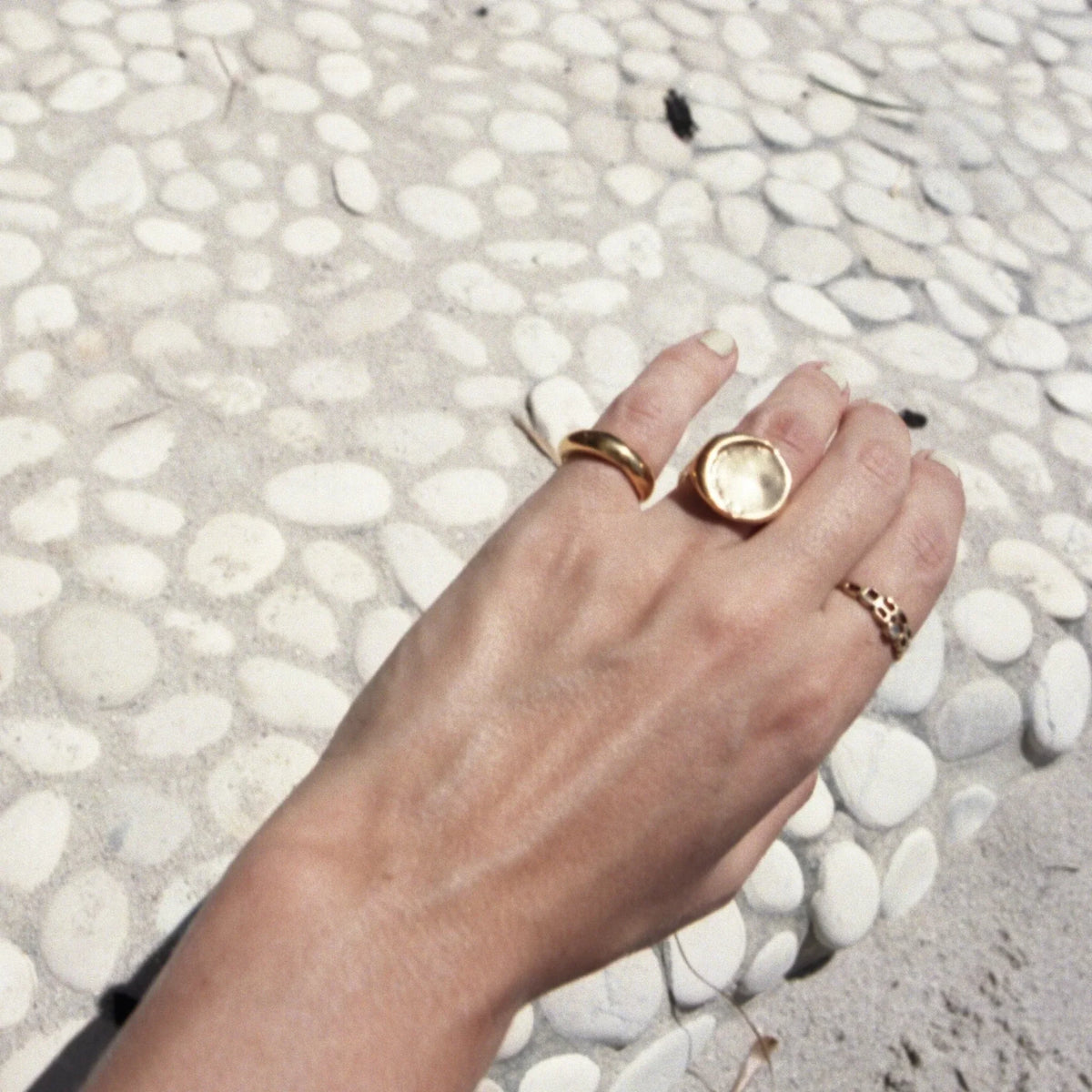 Bague plaqué or / argent - Bague Lune